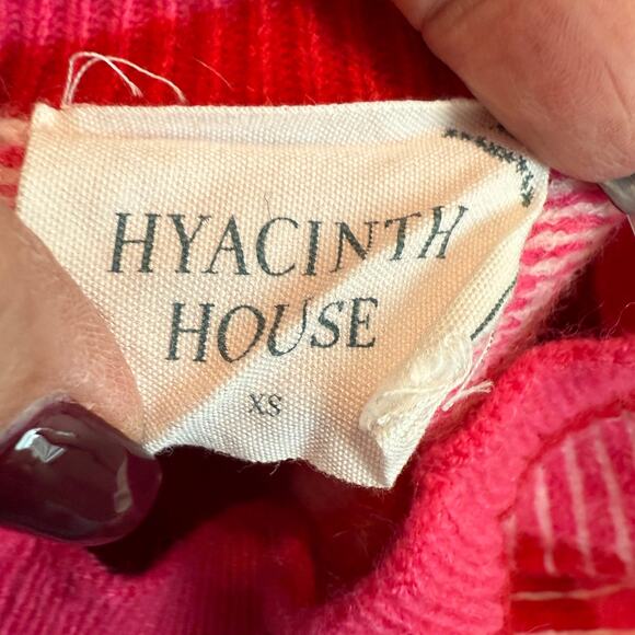 Women's Hyacinth House Pink Red Fair Isle Pullover Long Sleeve Sweater Size XS - Picture 4 of 7